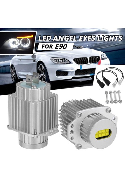 2 Adet Melek Gözler Canbus 80 W LED Far Işaretleyici Ampuller Hata Ücretsiz -Bmw E90 E91 3 Serisi 2005-2008 Süper Beyaz (Yurt Dışından) fiyatları