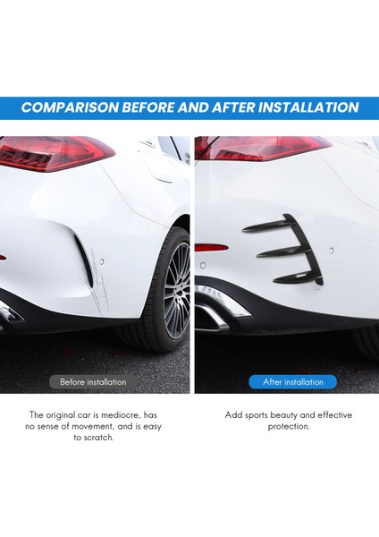 Araba Siyah Arka Tampon Spoiler Yan Kuyruk Rüzgar Bıçağı Mercedes Benz A Sınıfı Için W176 A200 A260 (Yurt Dışından) indirimleri