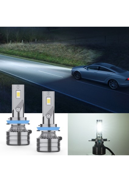 LED Far Ampulleri, 28W 3000 Lümen Parlak LED Far Dönüşüm Kiti 6000K Soğuk Beyaz (H11) (Yurt Dışından)