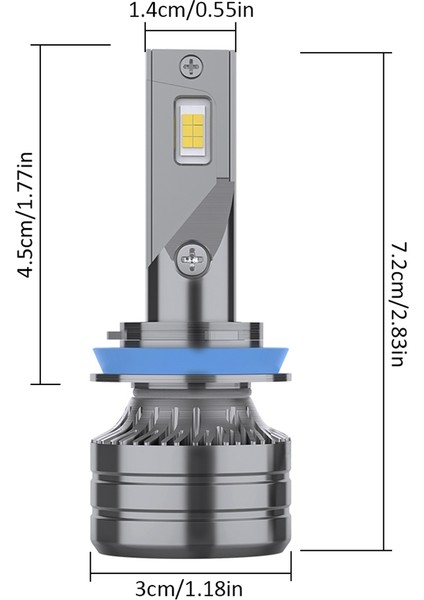 LED Far Ampulleri, 28W 3000 Lümen Parlak LED Far Dönüşüm Kiti 6000K Soğuk Beyaz (H11) (Yurt Dışından)