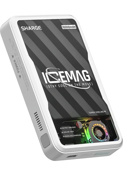 Icemag - Aktif Soğutmalı Manyetik Kablosuz Powerbank - Siyah