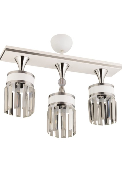 Derin 3 Lü Beyaz Krom Yaldızlı Kristal Taşlı Caka Modern Lüks Avize fiyatları