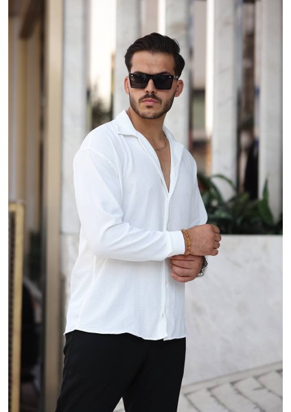 Erkek Rahat Kesim Dokulu Oversize Salaş Aerobin Gömlek modelleri