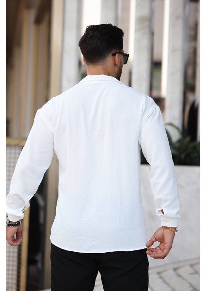 Erkek Rahat Kesim Dokulu Oversize Salaş Aerobin Gömlek indirimleri