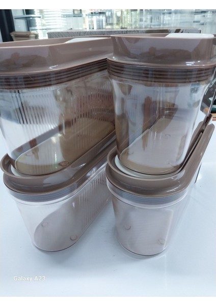 Lüx Vakumlu Erzak Kabı 4x2 Lt Şeffaf Bakır