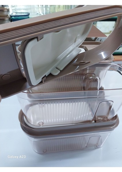 Lüx Vakumlu Erzak Kabı 4x2 Lt Şeffaf Bakır