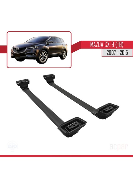 Mazda Cx-9 (Tb) 2007-2015 Arası ile Uyumlu Ace-3 Ara Atkı Tavan Barı Siyah 2 Adet indirimleri