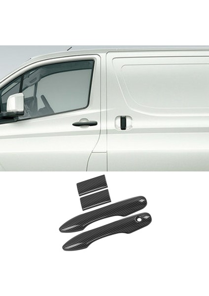 4 Adet Araba Aksesuarları Karbon Fiber Dış Kapı Kulp Kılıfı Abs Dekorasyon Koruyucu Krom Trim Toyota Hiace 2019 Için B (Yurt Dışından)