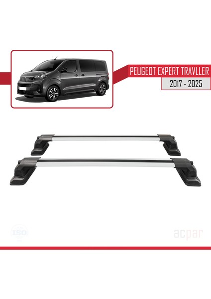 Peugeot Expert Traveller 2017-2025 Arası ile Uyumlu Ace-3 Ara Atkı Tavan Barı Gri 2 Adet