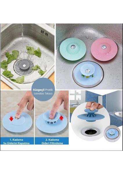 Bükülebilir Lavabo ve Küvet Tıkacı Süzgeç