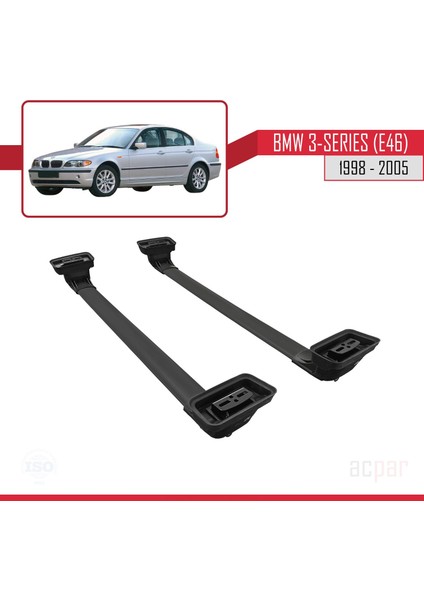 Bmw 3 Serisi (E46) 1998-2005 Arası ile Uyumlu Ace-3 Ara Atkı Tavan Barı Siyah 2 Adet indirimleri
