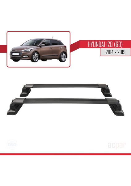 Hyundai I20 (Gb) 2014-2019 Arası ile Uyumlu Ace-3 Ara Atkı Tavan Barı Siyah 2 Adet fırsatları