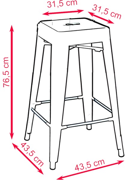Tolix Metal Bar Tabure(2 Adet) fiyatları