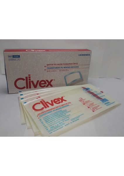 Şeffaf Pu Hazır Pansuman Örtü 9 x 20 cm 25 Adet C6120P