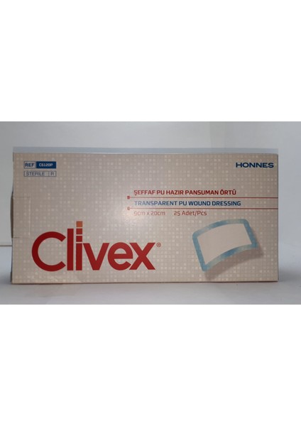 Şeffaf Pu Hazır Pansuman Örtü 9 x 20 cm 25 Adet C6120P fiyatları