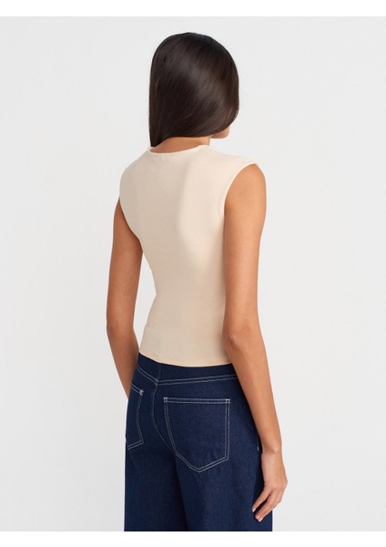 21054 Büzgülü Basic T-Shirt-Taş fiyatları