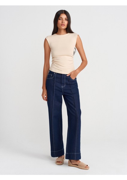 21054 Büzgülü Basic T-Shirt-Taş fırsatları