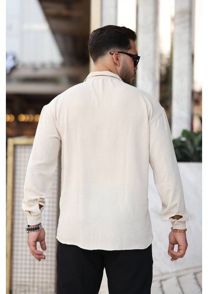 Erkek Rahat Kesim Dokulu Oversize Salaş Aerobin Gömlek indirimleri