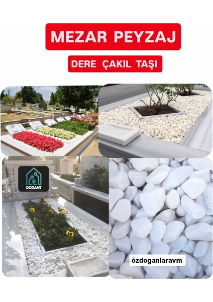 Mezar Saksı Peyzaj Dere Çakıl Taşı 4 kg