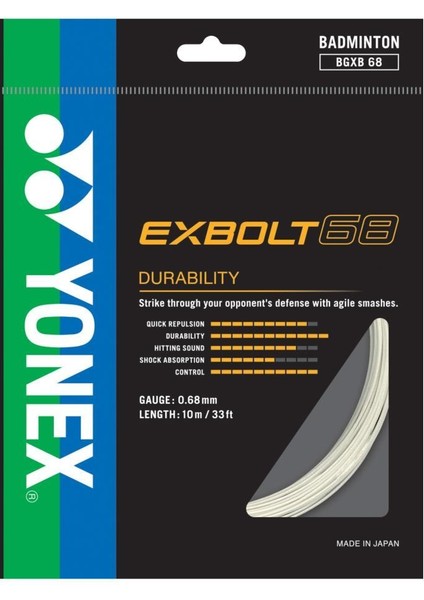 Exbolt 68 Badminton Kordajı 0.68 mm 10 Metre Beyaz