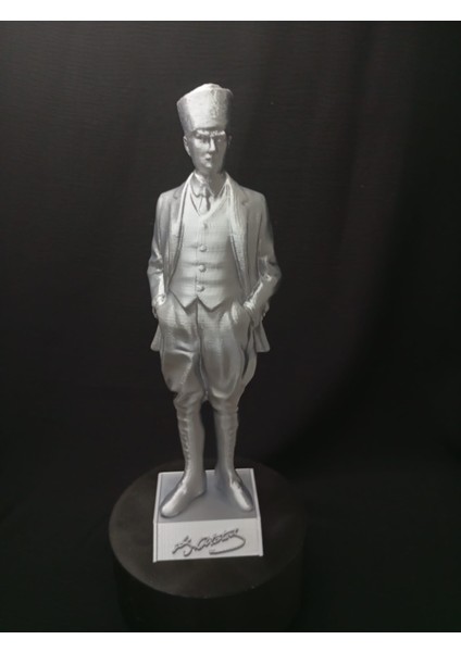 Starlab3dstudios Mustafa Kemal Atatürk Büstü (Gümüş Renk) (22CM)