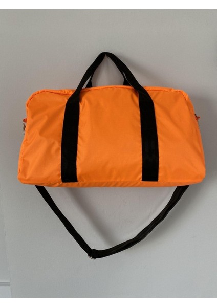 Neon Turuncu Renk Kadın & Erkek Spor Çantası,paraşüt Kumaş Önü Cepli Unisex Spor Fitness Gym Çantası fiyatları