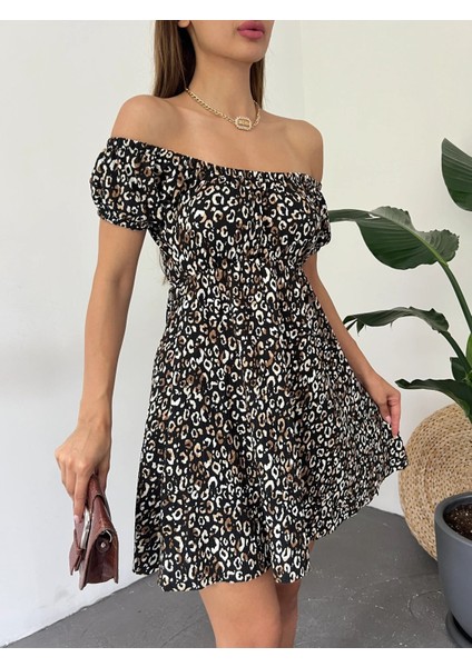 Madonna Yaka Leopar Desenli Elbise fiyatları