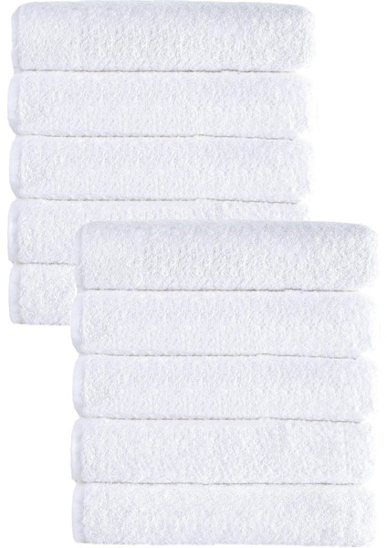 10 Lu El Yüz Otel Havlusu 50X85 cm Beyaz 16/1 Avs 200 gr
