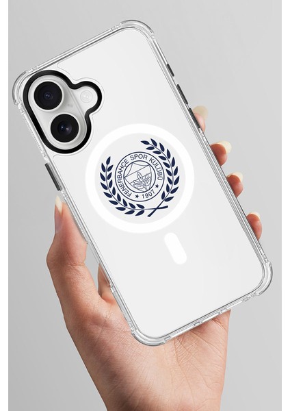 Apple iPhone 16 Uyumlu Fenerbahçe Yapraklı Arma Magsafe Lisanslı Telefon Kılıfı