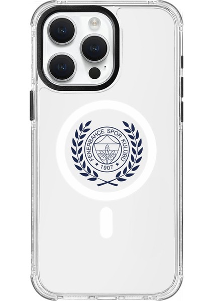 Apple iPhone 15 Pro Max Uyumlu Fenerbahçe Yapraklı Arma Magsafe Lisanslı Telefon Kılıfı