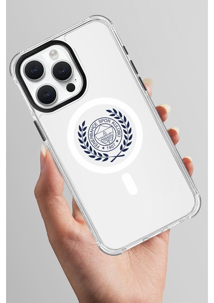 Apple iPhone 15 Pro Max Uyumlu Fenerbahçe Yapraklı Arma Magsafe Lisanslı Telefon Kılıfı