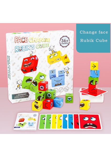Bir Stil Ahşap Seviye Oyun Düşünme Zorluğu Çocuk Oyuncakları Küp Yüz Değiştirme Bina Blokları Karton Bulmaca Montessori Oyunları (Yurt Dışından)