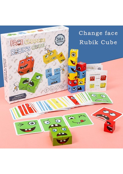Bir Stil Ahşap Seviye Oyun Düşünme Zorluğu Çocuk Oyuncakları Küp Yüz Değiştirme Bina Blokları Karton Bulmaca Montessori Oyunları (Yurt Dışından) fiyatları