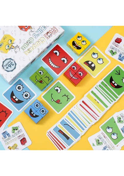 Bir Stil Ahşap Seviye Oyun Düşünme Zorluğu Çocuk Oyuncakları Küp Yüz Değiştirme Bina Blokları Karton Bulmaca Montessori Oyunları (Yurt Dışından) modelleri