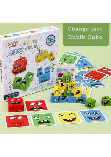 Bir Stil Ahşap Seviye Oyun Düşünme Zorluğu Çocuk Oyuncakları Küp Yüz Değiştirme Bina Blokları Karton Bulmaca Montessori Oyunları (Yurt Dışından) fırsatları