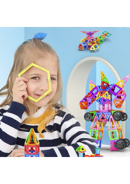 Koyu Gri Tarzı Çocuklar Için Eğitici Oyuncaklar Büyük Boy ve Küçük Boy Manyetik Tasarımcı Manyetik Yapı Taşı Aksesuarları (Yurt Dışından)