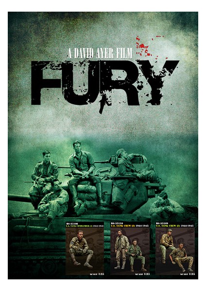 Fury Filmi Brad Pitt Model Kit Reçine Kit 5 Kişi 386 (Yurt Dışından)
