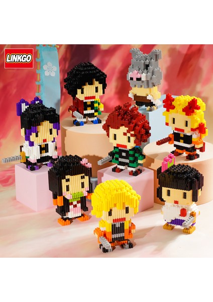 NO.68291 Stili Kutu Yok Anime Şeytan Öldüren Figürler Sihirli Yapı Taşları Kamado Tanjirou Nezuko Inosuke Mini Bağlantı Blokları Oyuncaklar Çocuklar Için (Yurt Dışından)