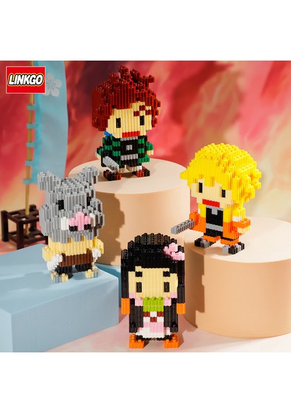 NO.68291 Stili Kutu Yok Anime Şeytan Öldüren Figürler Sihirli Yapı Taşları Kamado Tanjirou Nezuko Inosuke Mini Bağlantı Blokları Oyuncaklar Çocuklar Için (Yurt Dışından)