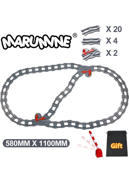 20W4Z2B Stili Marumıne Yaratıcı Bloklar Demiryolu Ray Parçası Inşaat Treni Yapımı Dıy Montaj Model Kiti Çocuklar Erkekler Kızlar Noel Hediyesi (Yurt Dışından)