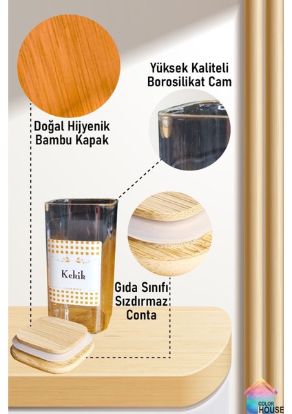 15'li borosilikat cam baharat seti, bambu kapak, düzenleyici stand, şık ve kullanışlı modelleri