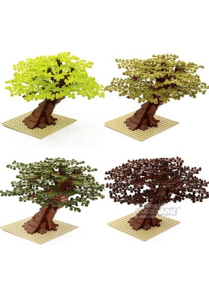 50 Adet Ağaç Parçaları Stili Marumine Moc Tuğla Ağaç Seti ile Tabaka Model Yapı Seti Bloklar Bitki Aksesuarları Çim Parçaları Dekorasyon Sahne Oyuncakları (Yurt Dışından)