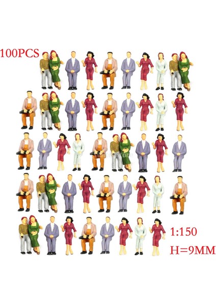 1V150 Tarzı 100 Adet Model Figür Bina Oturan Insan Yolcu Ölçek Tren Boyama Sahneleri Modellenmiş Insanlar Mini 1:75 1:100 1:150 1:200 Mağazaalışveriş. (Yurt Dışından)