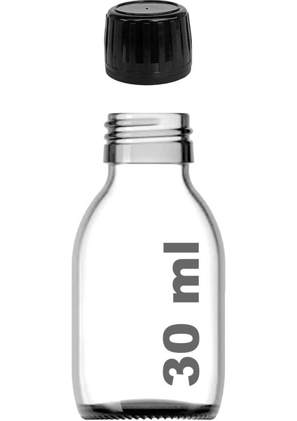 30 ml Siyah Kapaklı Şeffaf Cam Shot Şişe, 6'lı Paket, Güvenli ve Şık Tasarım indirimleri