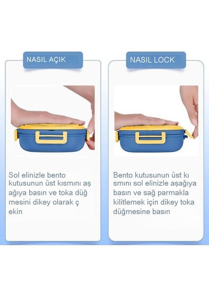 Taşınabilir Bölünmüş Yemek Kabı Paslanmaz Çelik Beslenme Kutusu 2 Bölmeli fırsatları