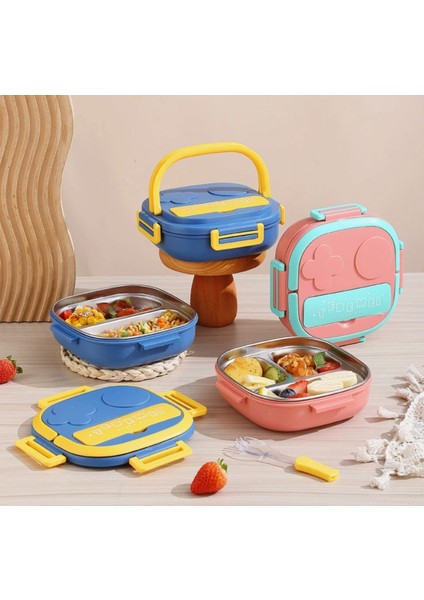 Taşınabilir Bölünmüş Yemek Kabı Paslanmaz Çelik Beslenme Kutusu 2 Bölmeli indirimleri