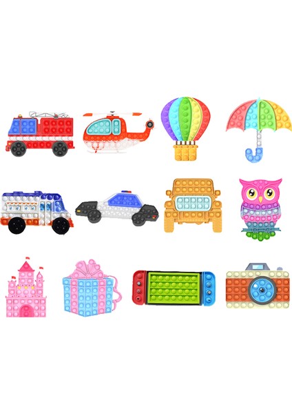 Mavi Stil Yangın Kamyonu Polis Arabası Patlatmalı Fidget Oyuncakları Helikopter Basma Kabarcık Basit Dimple Anti Erken Eğitim Oyuncak Çocuk Hediye (Yurt Dışından)