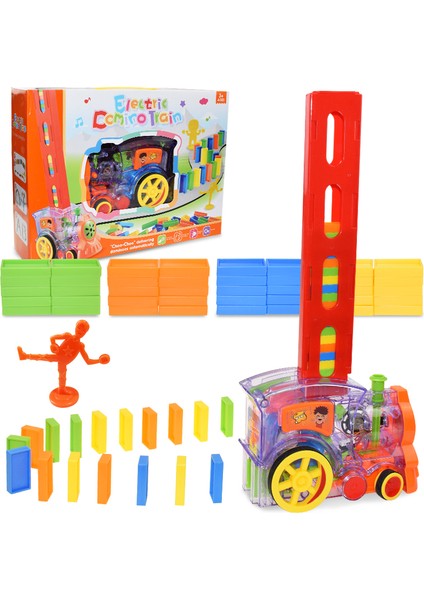 80 Adet Tr Kutu Stili Çocuk Domino Tren Araba Seti Ses Işık Otomatik Döşeme Domino Tuğla Renkli Domino Bloklar Oyun Eğitici Dıy Oyuncak Hediye (Yurt Dışından)