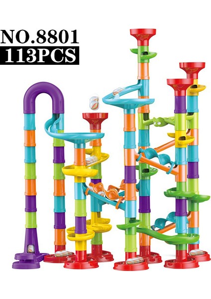 TD1130A-113-N Stili Çocuklar Için Mermer Yarışı Blokları Kaydırma Oyuncakları Kendin Yap Yapı Kiti Eğitici Oyuncaklar Çocuk Hediyesi (Yurt Dışından)