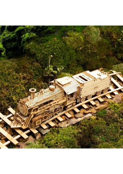 MC701 Stili Robotime Rokr Tren Modeli 3D Ahşap Puzzle Oyuncak Montaj Lokomotif Modeli Yapım Seti Çocuklar Çocuklar Doğum Günü Hediyesi Için (Yurt Dışından)